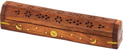 The New Age Source - Caja de almacenamiento de incienso de madera Celestial Each