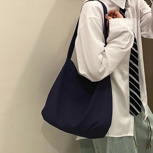 Bolsa de lona grande con cierre magnético, diseño sencillo miniatura 2