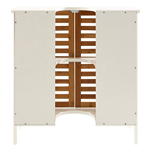Premier Housewares Bamboo Under Sink Cabinet - White Premier Housewares Bamboo Under Sink Cabinet - White