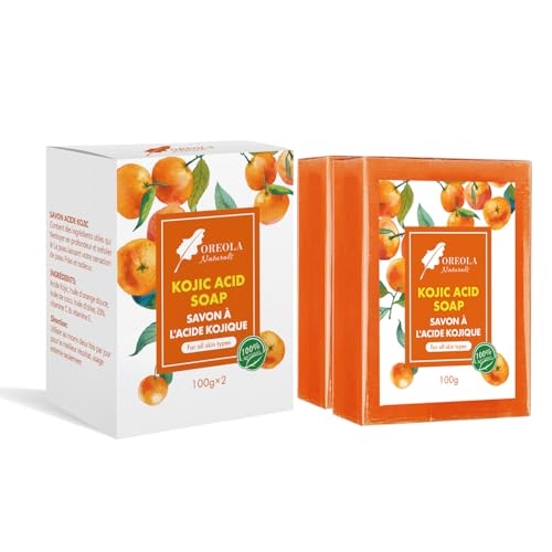 Kojic Acid Soap, Hydrating, Refreshing, Glowing, Moisturizing Soap, Pack of 2, 100g each bar Ideal For All SkinType by Oreola Naturals.