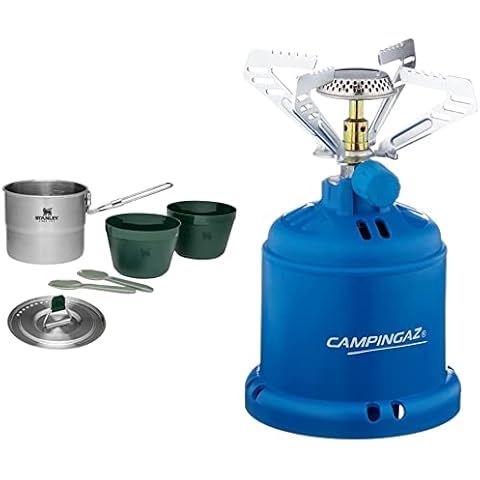 Stanley Adventure Edelstahl Kampingkochset 1.0L & Campingaz 40470 206 S Campingkocher, Gaskocher 1-flammig für Camping, Festivals oder Wanderungen, 20 x 15 x 40 cm Cover