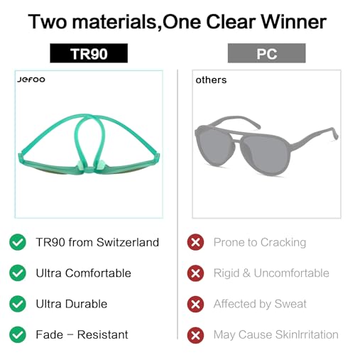 Image of Jefoo Polarized Aviator Sunglasses for Women Men Retro Trendy Sports Sunglasses for Outdoor UV400 Protection
