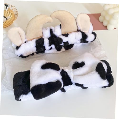 Homoyoyo Diademas De Spa Para Mujer Estampado De Vaca y Moño, Juego De 3 Unidades, Tamaño Medio, Bandas Para Maquillaje y Lavado Facial, Accesorios Para Cuidado Personal y Belleza - imagen 9