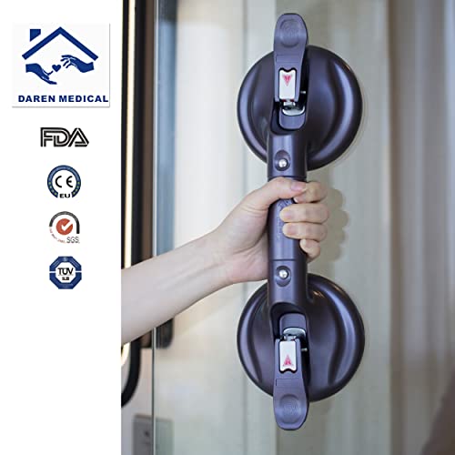 Daren Medical Heavy Duty Suction Shower Grab Bar - Toilet Bathroom Bathtub Safety - Shower Handles, Suction Cup Power Up To 250 Lb, Perfect For Elderly Seniors(14.5 Inch, Limited Renew Purple) #TOP3