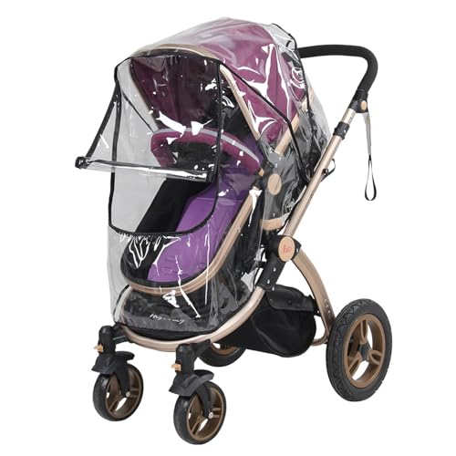 Msiud Funda Lluvia Carro Bebé Universal, Ventana Transparente Impermeable