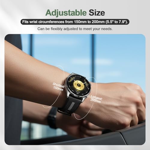 Image of One Click 22mm Strap Compatible with Huawei Watch GT6 Pro GT 6 46mm Band Nylon Silicone Replacement GT5 GT4 Strap Compatible with Garmin Venu 4 Bands 45mm,GTR 4,Bip 6,Vivoactive 4