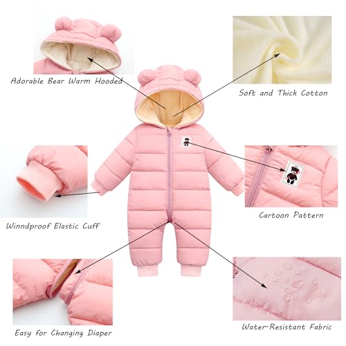 Image of Newborn Snowsuit Baby's Romper Jumpsuit Winter Coats Warm Down Coat Cute Padded Windproof Onesie for infant girls boys