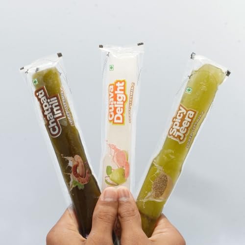 Image of ICY POPPS Edible Ice Sticks | Comes with 11 Refreshing Flavours | Mango, Guava, Orange, Kala Khatta & More | Gluten-Free with Added Vitamin C | Refreshing Treat for Kids (Assorted pack of 33)