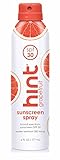 Hint Sunscreen, SPF 30, 6 fl oz, Oxybenzone Free, Paraben Free (Grapefruit) Broad Spectrum SPF 30 Compressed Air Spray-On Sunscreen, Water Resistant, Grapefruit Scented