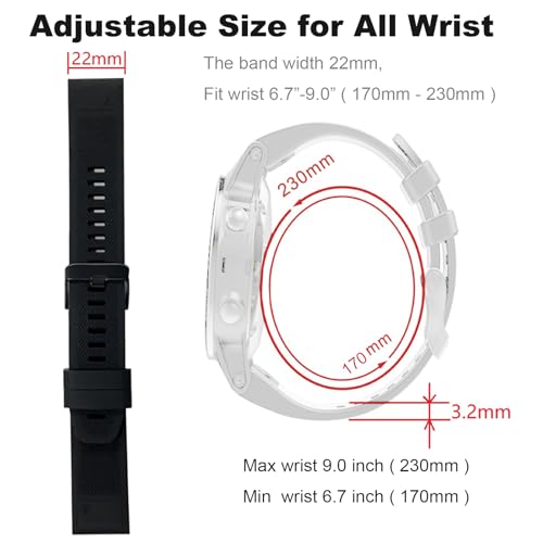 Correa para Garmin Fenix 6, 22mm silicona compatible miniatura 4