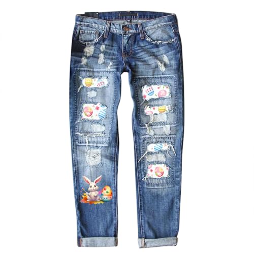 Pantalon en jean décontracté femme mode 2026 jean imprimé tendance et confortable