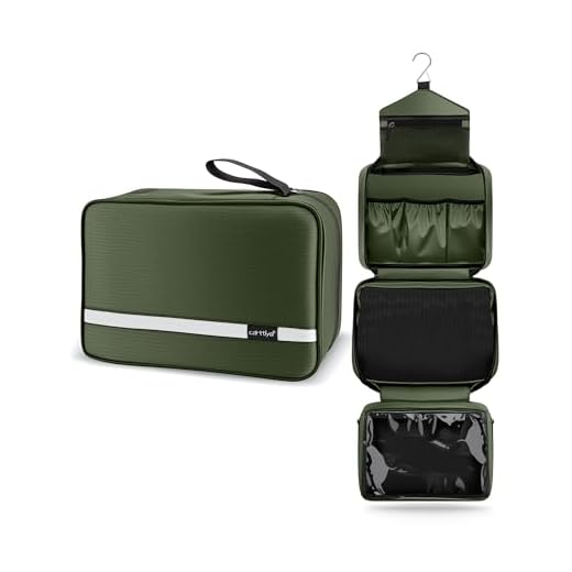 Carttiya Kulturbeutel Reise Kosmetiktasche Kulturtasche zum Aufhängen - Waschtasche Reise-Tasche Toiletry Bag für Männer & Frauen, Geräumiger Waschbeutel für Make-up, Kosmetik, Organizer, Dunkelgrün