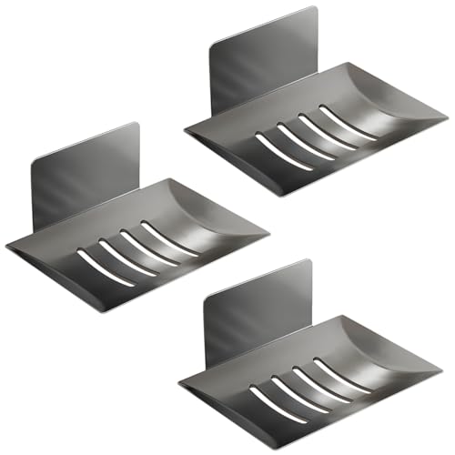Consss 3 Pack Wall Mount Soap Tray for Shower, Adhesive