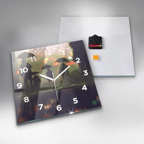 Horloge numérique affichage analogique Wallfluent lisible et carrée