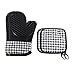 Irishom 2 guantes de horno resistentes al calor, 2 unidades de guantes aislados antideslizantes de silicona con microondas para cocinar al horno ahumador chimenea
