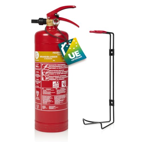 Smartwares Schuimbrandblusser – 2L – Voor branden van de klassen AB (gewone brandstoffen en brandbare vloeistoffen) – Voor gebruik thuis of op kantoor – Met montagevoet – FEX-15226