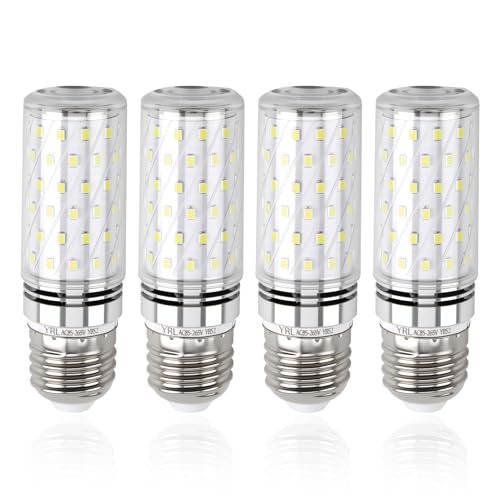 Dewlawn E27 Bombilla de Maíz LED 6000K 1600LM, 16W LED E27 Luz Fria Bombillas Equivalente a Bombillas Halógena de 100 120W para Lampadas Candelabro, AC 220 240V No Regulable, Paquete de 4