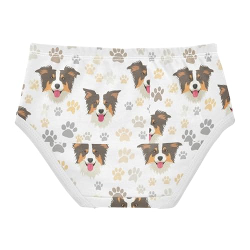 Toddler Underwear Floral 2t Cotton Cute Panties Girl Fancy Briefs Girls Undies Cute Dogs Paw Prints White2