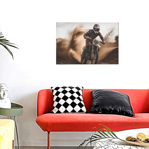 Peinture murale de motocross pour chambre de passionné d'art