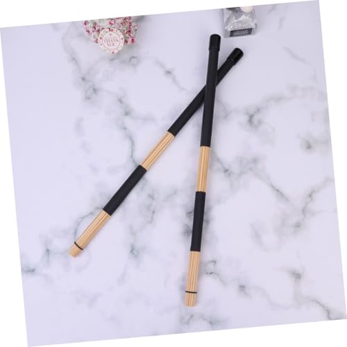 Baquetas de madera para jazz, 1 par, mango de goma, negro, para batería y percusión miniatura 7