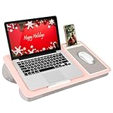 LAPGEAR Home Office Lap Desk with Device Ledge, Mouse Pad, and Phone Holder - Pink - Fits up to 15.6 Inch Laptops - Style No. 91584
