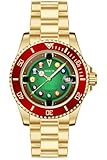 Invicta Pro Diver 50522 - Orologio da uomo, impermeabile, analogico, movimento al quarzo, in acciaio inox, quadrante verde, 40 mm