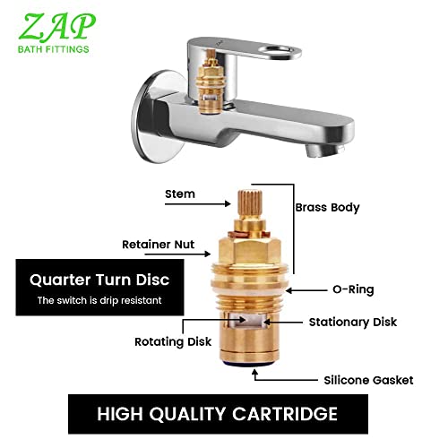 Image of Zap GEO Homeware Brass Long Body Taps with Foam Flow for Kitchen Sink and Bathroom with Wall Flange /Wall Mounted Bib Cock /Taps for Washing Area