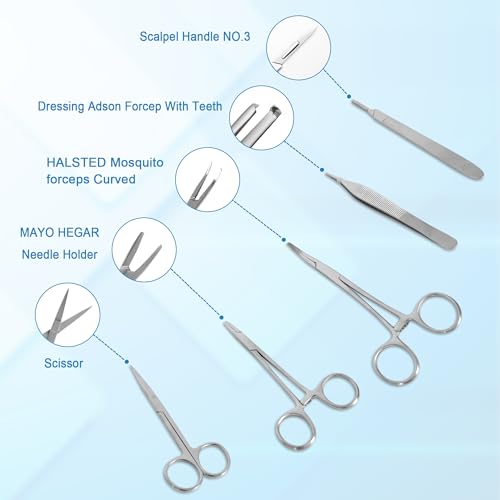Image of Suture Practice Kit with Needle Plus Tools for Medical Student Training (12 Mixed Thread)