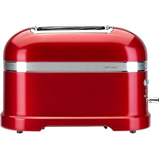Kitchenaid tostapane - Artisan - Toaster 2 fette con scomparti extra-large e pinze autocentranti - Macchina per Toast con 7 Livelli di Doratura - Retro - Rosso mela metallizzato