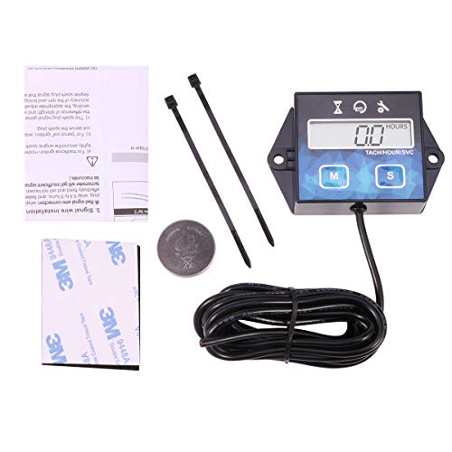AIMILAR Digital Engine Tach Hour Meter Tachometer Gauge for Small Engine Boat Generator Lawn Mower Motorcycle Motocross ATV Snowmobile UTV (Replaceable Battery) - Thumbnail 4