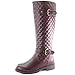 Women's DailyShoes Quilted Round toe Knee High Combat Rider Mid Calf with Side Pocket