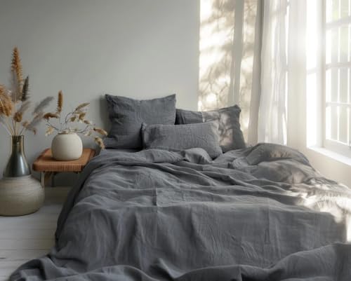 L'Emporio Casa Telo Copridivano Copriletto Tela Grossa Robusta Cotone in Panama 160X260-260x280-360x280 Misure Maxi Lenzuolo Copritutto Cotone Granfoulard Made Italy (GRIGIO SCURO, 260X280)