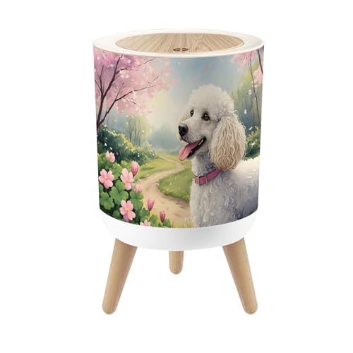 Caneca de basura redonda con tapa y patas 7L