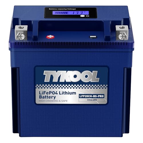 TYKOOL LFP20CH-BS-PRO LiFePO4 Lithium Battery Replaces YTX20CH-BS YTX20CH 420CCA 7Ah fits for BMW K1600GT GTL R1250RT R1200RT (2014-2023) Suzuki KingQuad 750 (2008-2024) [- +]
