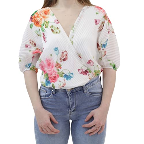 Body lissé avec imprimé floral m modáh en coton blanc idéal pour vos sorties d'été