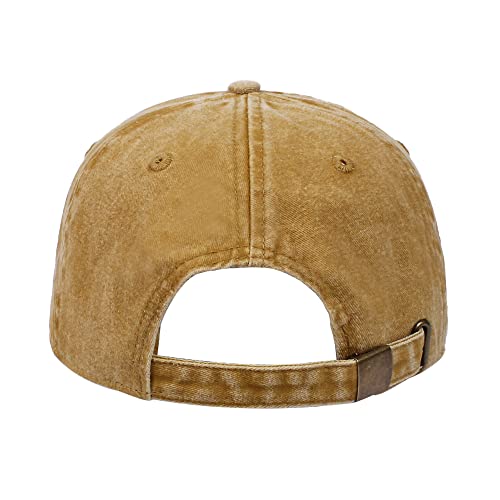 Image of HH HOFNEN Baseball Cap Washed Cotton Unstructured Vintage Hat for Men Women | Unisex Sports Ball Caps Sun Protection Adjustable Outdoor Curved-Brim Dad Hat Classic Plain Cap