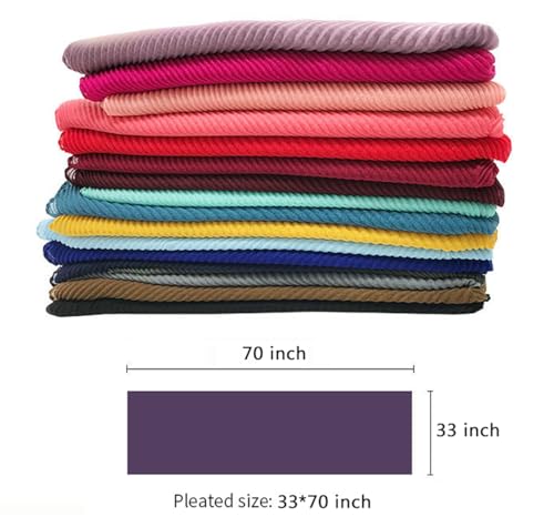 Belsen Crinkle Solid Color Chiffon Lightweight Soft Fashion Female All Season Head Scarf Shawl Wrap 33" × 70"4