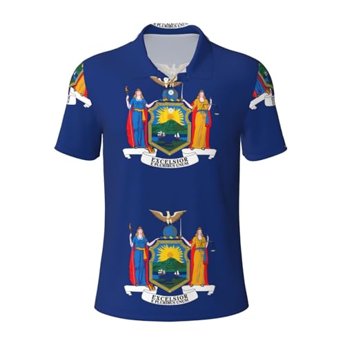 Polo de golf homme haut de gamme imprimé drapeau New York