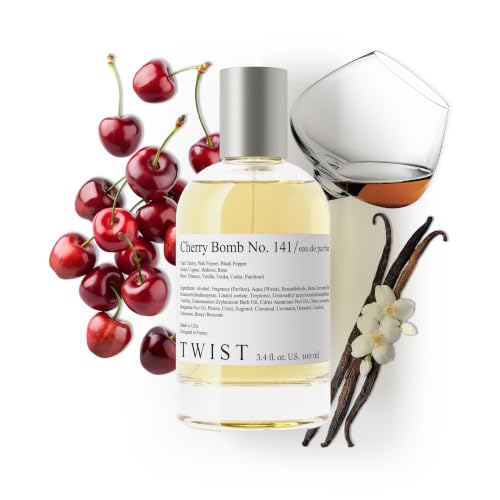 Twist Cherry Bomb No. 141 - Inspired by I. Narcotic Delight, Long-Lasting Perfume for Women and Men, Vegan, Clean Ingredients, Cherry &amp; Vanilla – Spray 100 ml | 3.4 fl. oz.
