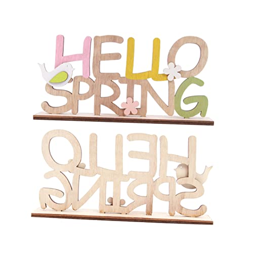 Cabilock Easter Decorations Outdoor Neutral Wood Craft Easter Letter Board Ornaments for Home Party Spring Decorations