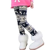 Lazz1on Mädchen Leggings Gefüttert Warm Thermo Hosen Elastische Kinderhose Knöchellange Stretchhose für Kinder 4-13 Jahre