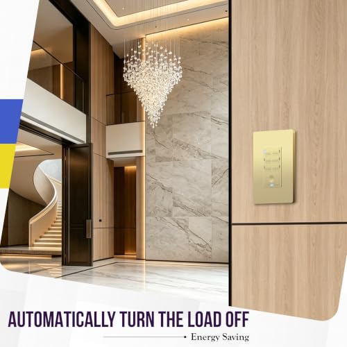 Image of ENERLITES 4-Hour Neutral Countdown Timer Switch for Exhaust Fans, Gold