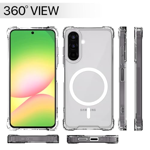 Image of Outlouders Back Cover for Samsung Galaxy A26 5G Mag-Safe Transparent PC + TPU Bumper Case with Magnetic Support Shockproof Protection (Transparent Mag-Safe)