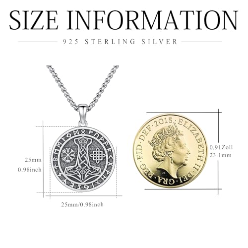 Collier marteau de Thor homme argent 925 anti-allergie sans gemme