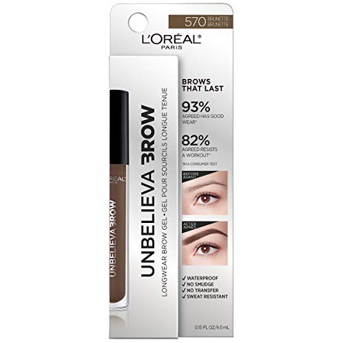 L'oréal Paris Unbelieva-Brow Longwear Waterproof Tinted Brow Gel, Brunette, 0.15 Fl. Oz. #TOP1