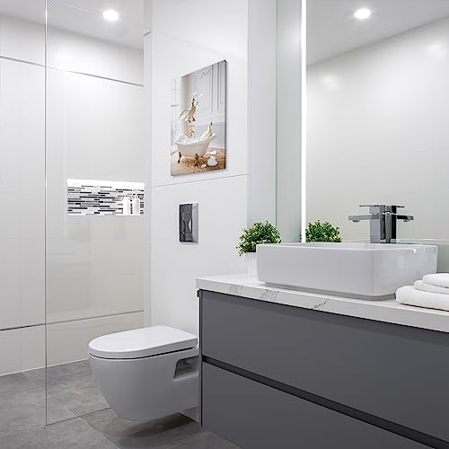 Revolio 60x90 cm Canvas Schilderijen voor Bad - Woonkamer Bar Caffè - Foto op Canvas - Wanddecoratie - Hout Frame - Leuke dieren in bad - Afbeelding 5