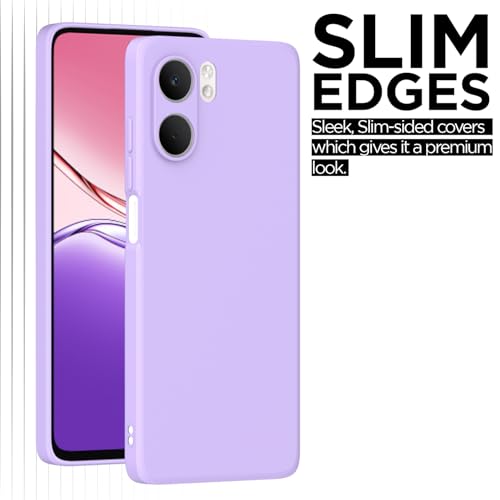 Image of Outlouders Back Cover for Oppo A5x | Camera Protection | Durable Soft Matte Silicone Bumper Case (Purple)