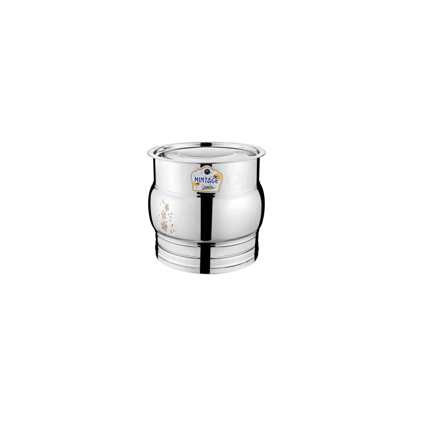 Mintage Stainless Steel Apple Pawali Laser Capacity 5 litres 8 No Atta Tanki | Box | Drum | Pawali | Kothi with Handle & Lid | Storage Heavy Pawali Tanki for Aata and Water Grocery Container