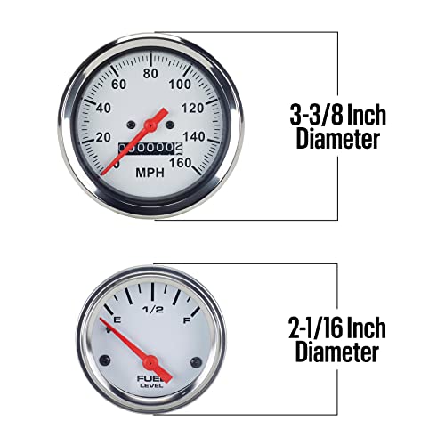 5-Gauge Set, White Face, 3-3/8, Mechanical #TOP3