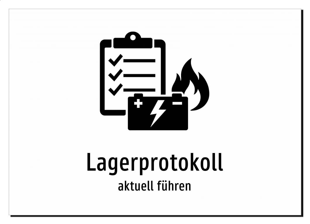37153-DE-S-07 | Lagerprotokoll - aktuell führen | Aluminiumschild A4, 297 x 210mm | mit Symbolgrafik und Text
